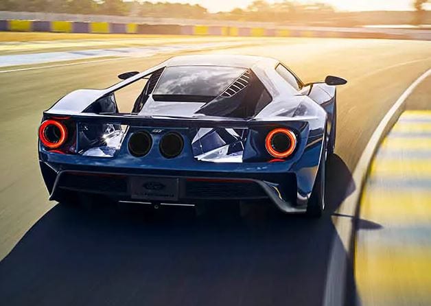 vista trasera del ford gt parte trasera del ford gt