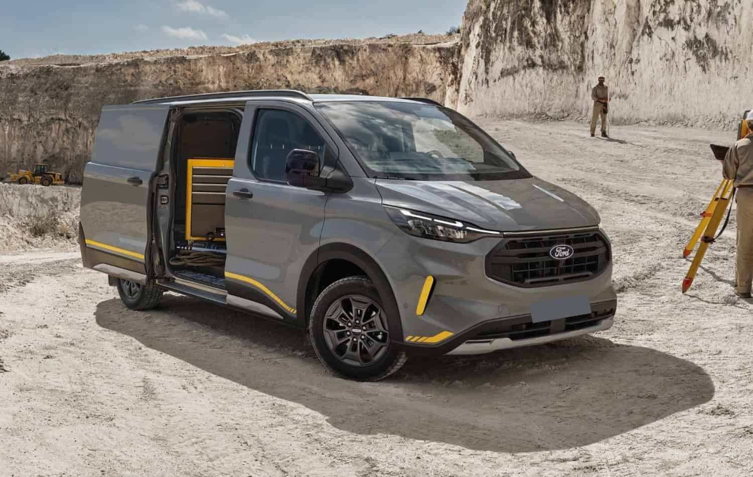 Ford Transit Custom gris amarillo electrico